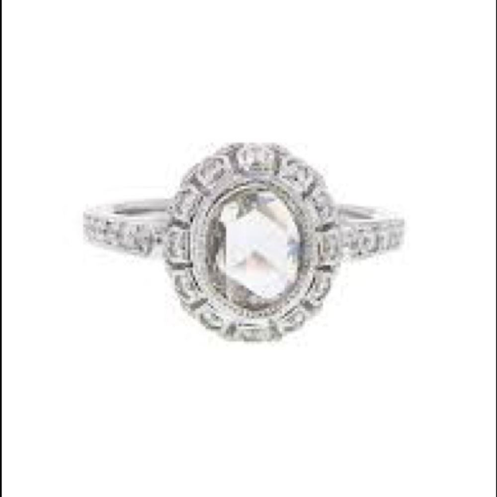 New Sethi Couture Rose Cut White Gold Ring